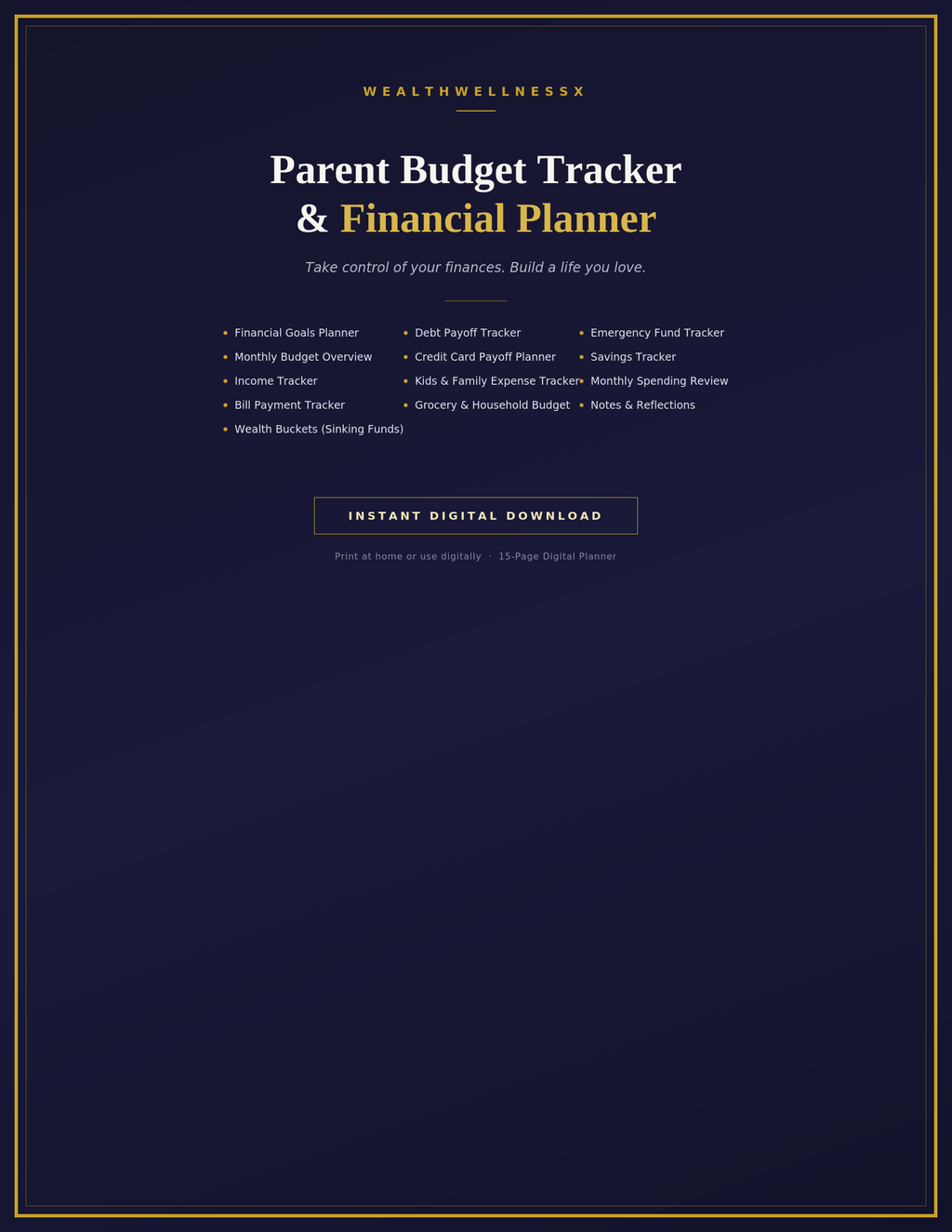 Parent Budget Tracker & Financial Planner — Free Budget Tracker App Included!
