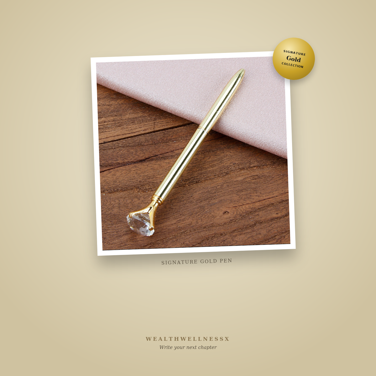 Signature Gold Crystal Pen