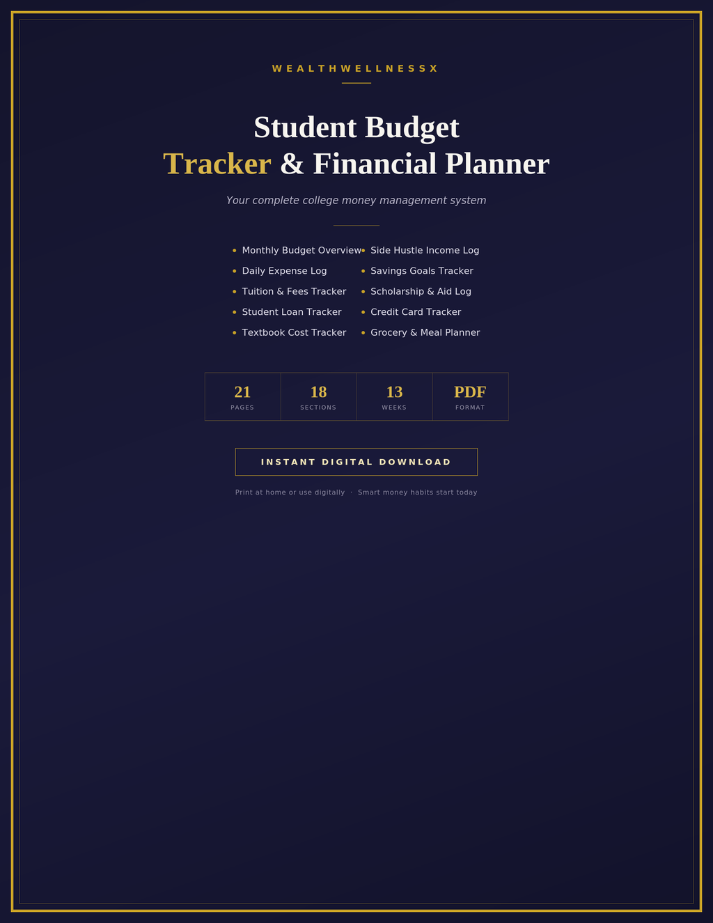 Student Budget Tracker & Financial Planner. BONUS - FREE App!!